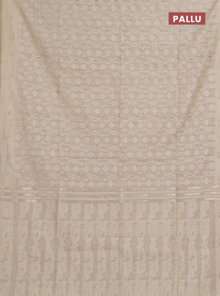 Cream Jamdani Cotton Saree