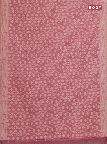 Pink Jamdani Cotton Saree