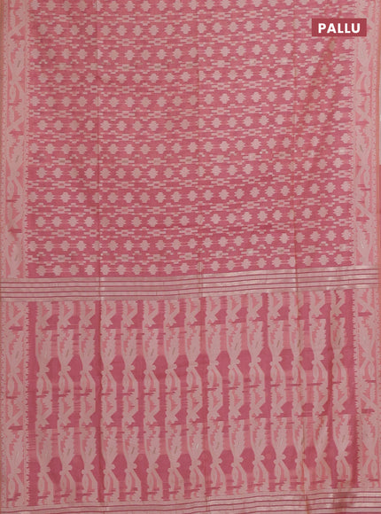 Pink Jamdani Cotton Saree