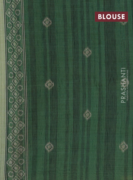 Pastel Green & Green Jamdani Cotton Saree