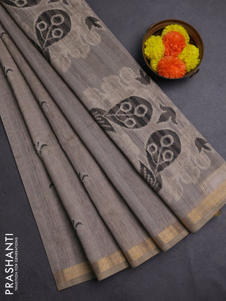 Chiku Jamdani Cotton Saree