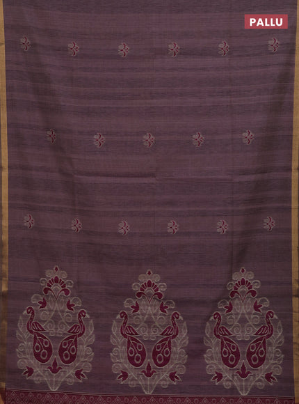 Pastel Purple & Magenta Pink Jamdani Cotton Saree