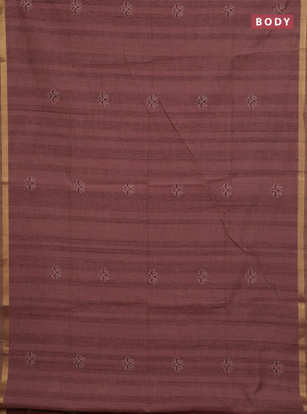 Pastel Maroon & Maroon Jamdani Cotton Saree