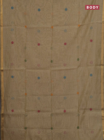 Sandal Jamdani Cotton Saree