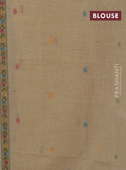 Sandal Jamdani Cotton Saree