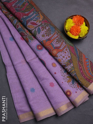Lavender Jamdani Cotton Saree