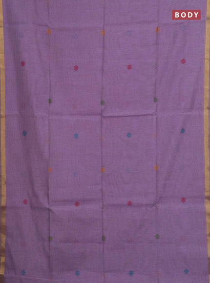 Lavender Jamdani Cotton Saree