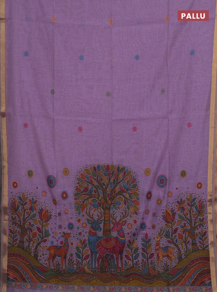 Lavender Jamdani Cotton Saree