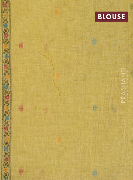 Mustard Yellow Jamdani Cotton Saree