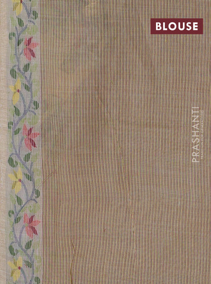 Beige & Yellow Jamdani Cotton Saree