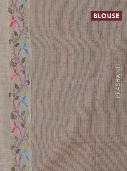 Beige & Pink Jamdani Cotton Saree