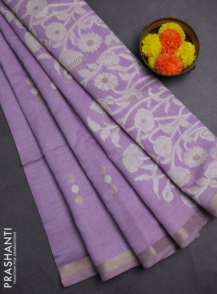 Lavender Jamdani Cotton Saree