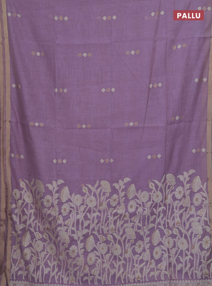 Lavender Jamdani Cotton Saree