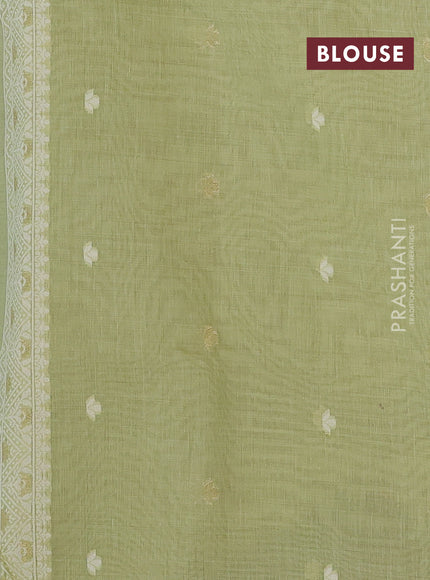 Pista Green Jamdani Cotton Saree
