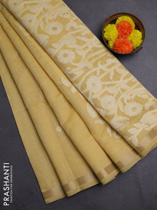 Mustard Yellow Jamdani Cotton Saree