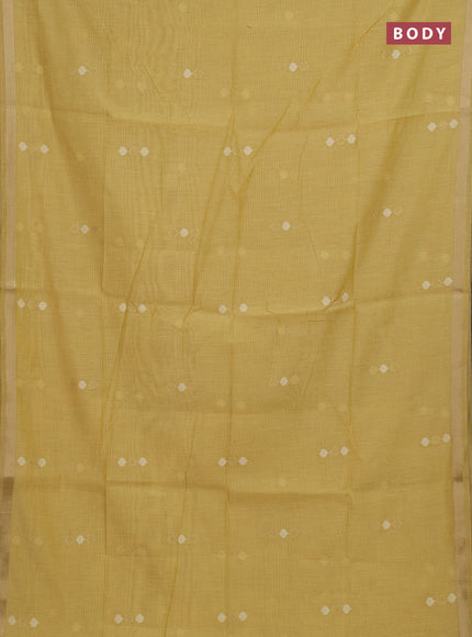 Mustard Yellow Jamdani Cotton Saree