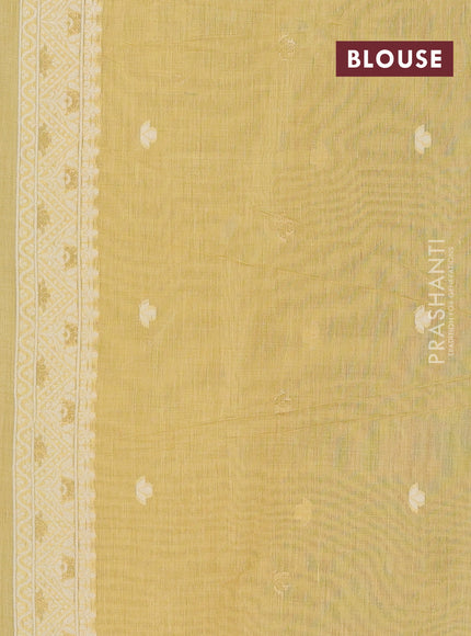 Mustard Yellow Jamdani Cotton Saree
