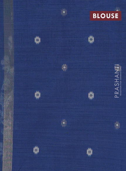 Indigo Blue Jamdani Cotton Saree