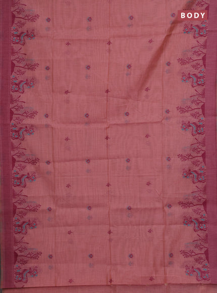 Mauve Pink Jamdani Cotton Saree