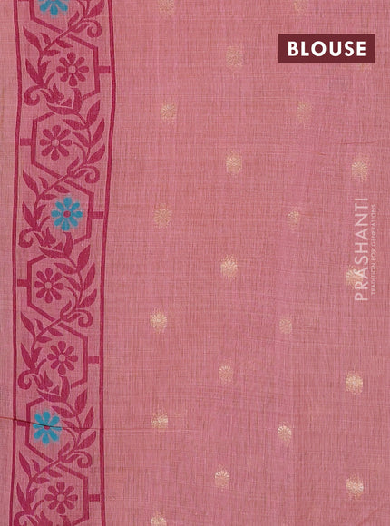 Mauve Pink Jamdani Cotton Saree