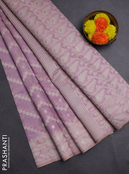 Lavender Jamdani Cotton Saree