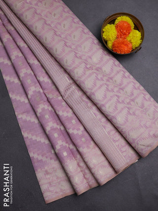 Lavender Jamdani Cotton Saree