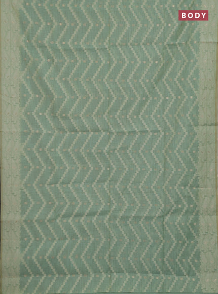 Teal Green Jamdani Cotton Saree