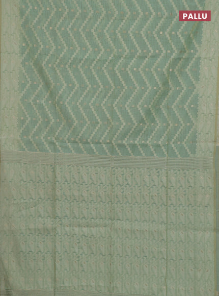 Teal Green Jamdani Cotton Saree