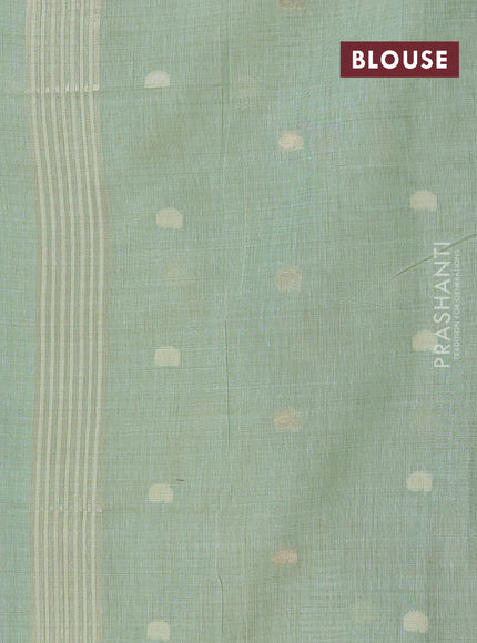 Teal Green Jamdani Cotton Saree
