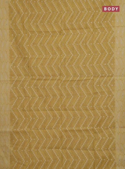 Mustard Yellow Jamdani Cotton Saree