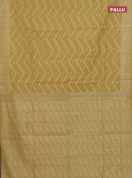 Mustard Yellow Jamdani Cotton Saree