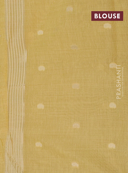 Mustard Yellow Jamdani Cotton Saree