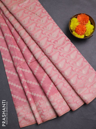 Pink Jamdani Cotton Saree