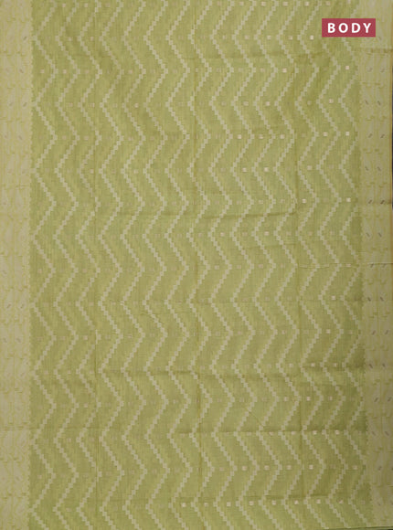 Pista Green Jamdani Cotton Saree