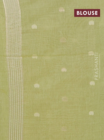 Pista Green Jamdani Cotton Saree