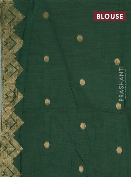Teal Blue Jamdani Cotton Saree