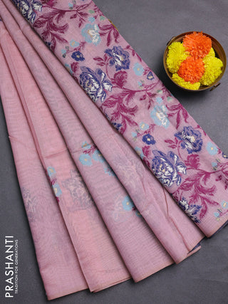 Pastel Pink Jamdani Cotton Saree