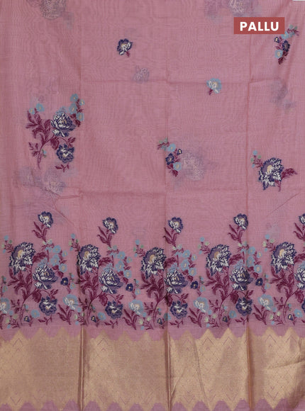Pastel Pink Jamdani Cotton Saree