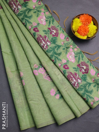 Green Jamdani Cotton Saree