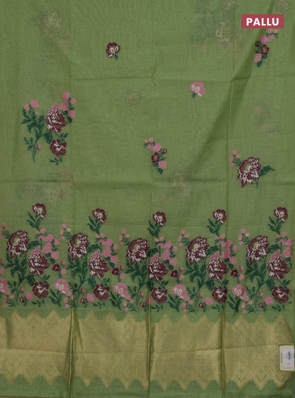 Green Jamdani Cotton Saree