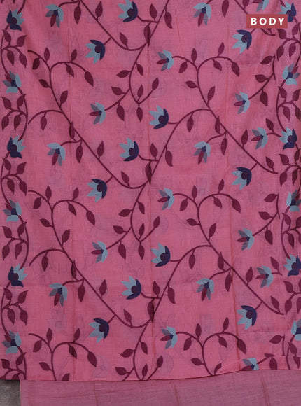 Pink & Magenta Pink Jamdani Cotton Saree