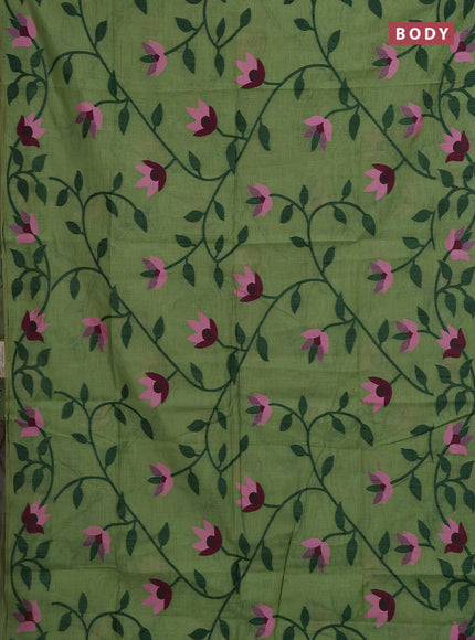 Green & Pink Jamdani Cotton Saree