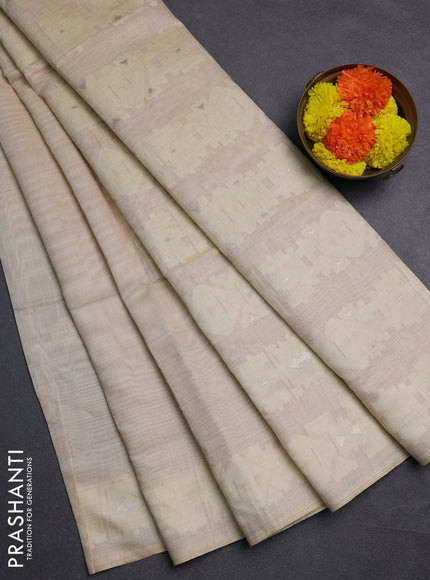 Cream Jamdani Cotton Saree