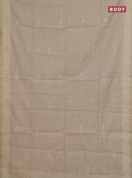 Cream Jamdani Cotton Saree