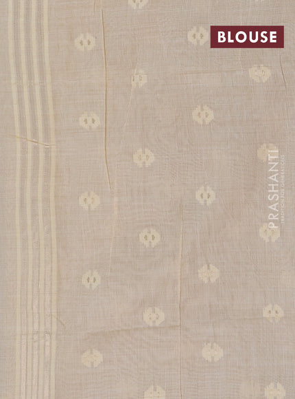 Cream Jamdani Cotton Saree