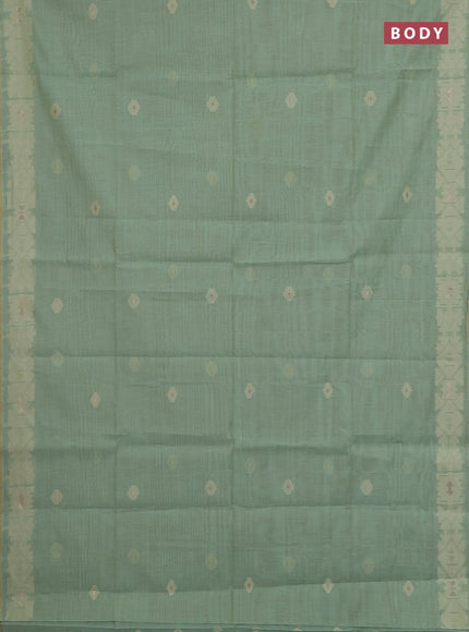 Teal Jamdani Cotton Saree