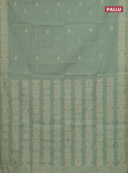 Teal Jamdani Cotton Saree