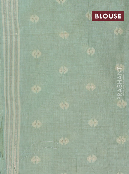 Teal Jamdani Cotton Saree