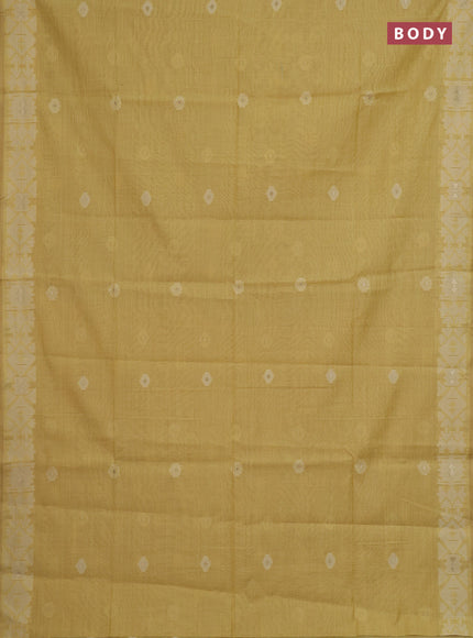 Mustard Yellow Jamdani Cotton Saree