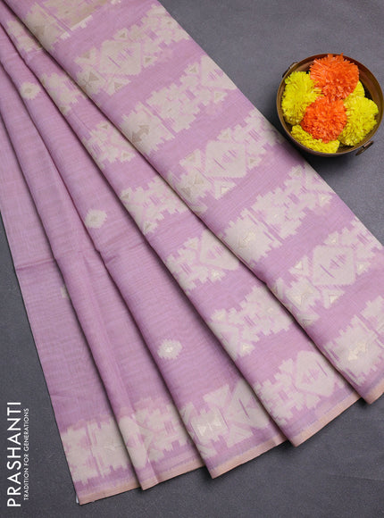 Lavender Jamdani Cotton Saree